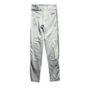 Rawlings Semi-Relaxed Adult Size Small Gray with Navy Piping Baseball Pants 29x3